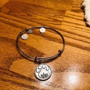 Alex and Ani paw print silver bracelet